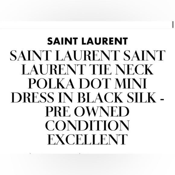 Saint Laurent Tie Neck Black & White Polka Dot Mini Dress - Picture 8 of 10